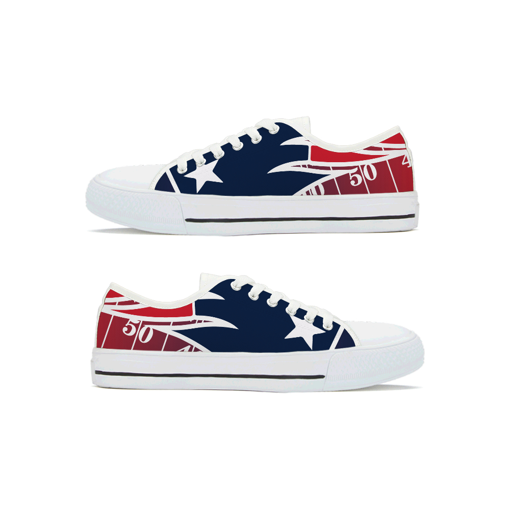 Women's New England Patriots Low Top Canvas Sneakers 002